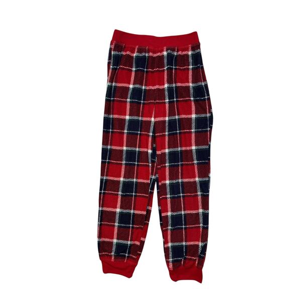 EDDIE BAUER Trees Plaid Holiday Pajama Set Size 7/8 Kids Gray Red Blue Family - Picture 4 of 7